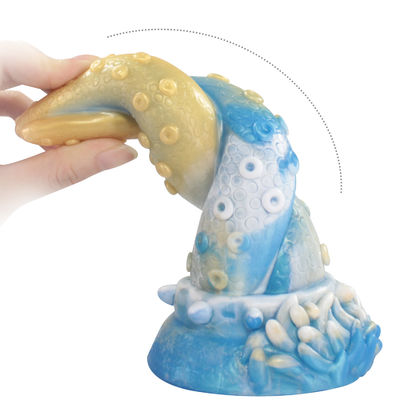Ultra Soft Colorful Tentacle Silicone Dildo Octopus 7 Inch Toys For Hands Free Anal Play